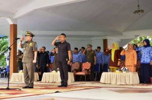 Bupati Batanghari Pimpin Upacara Dirgahayu SATPOL PP   