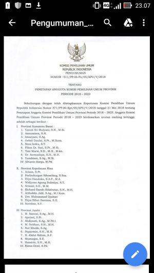 BREAKING NEWS: Ini 5 Komisioner Terpilih KPU Provinsi Jambi