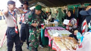 Pramuka Meriahkan Bazar Dalam Rangka Pembukaan TMMD Ke-102      