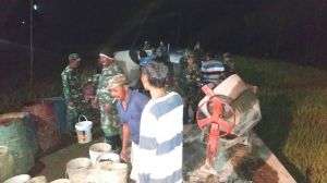 Satgas TMMD Lembur Hingga Malam Hari Demi Kejar Target