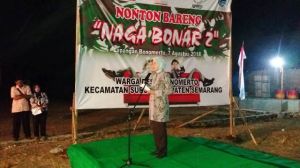 Kominfo Provinsi Jawa Tengah Beri Sambutan Dalam Acara Nobar Di Lapangan Bonomerto      