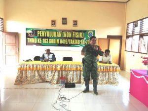 Satgas TMMD di Desa Pangkal Duri Sosialisasi Kesadaran Berbangsa dan Bernegara
