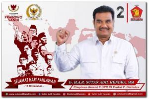 Ini Makna Hari Pahlawan Bagi Seorang Sutan Adil Hendra