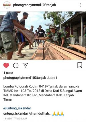 Ini Dia Pemenang Lomba Fotografi TMMD Ke-103 Kodim 0419/Tanjab