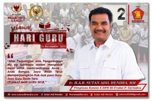 Makna Hari Guru Bagi SAH Sang Pimpinan Komisi X DPR RI