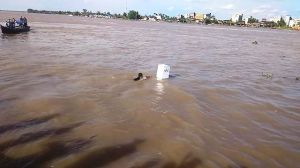 Kotak Suara Berbahan Kardus Dihanyutkan ke Sungai Batanghari, Lihat Penampakannya   