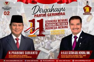 Rayakan HUT Gerindra Ke 11 di Hambalang, SAH Yakin Prabowo Sandi Menang Pilpres