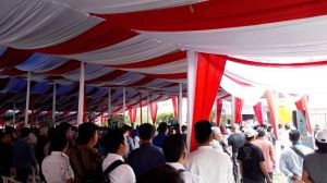 Lautan Massa Berkumpul Sambut Prabowo di Jambi
