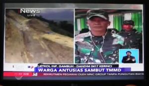 Penutupan TMMD,Dandim 0417/Kerinci Live Skype dengan TV Nasional