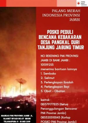 PMI Panggil Masyarakat Berdonasi Untuk Korban Kebakaran Tanjabtim