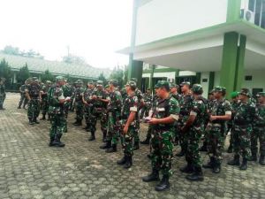 Prajurit Korem 042/Gapu Apel Siaga Hadapi Penetapan Hasil Pilpres 22 Mei