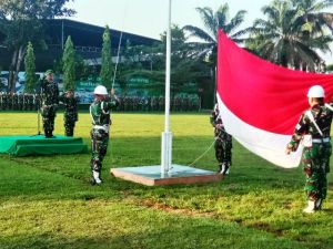 Pasca Libur Lebaran, Prajurit Korem 042 Gapu Gelar Upacara Bendera