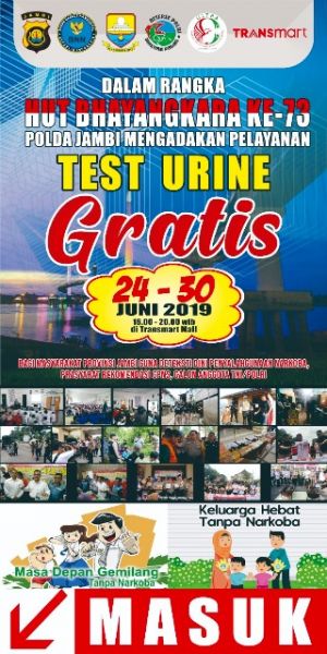 Polda Jambi Gratiskan Tes Urine dan Konsultasi Soal Narkoba di Transmart Thehok