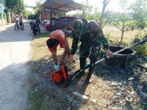 Terus Dirapikan, Lapangan Yang Akan Digunakan Upacara Pembukaan TMMD