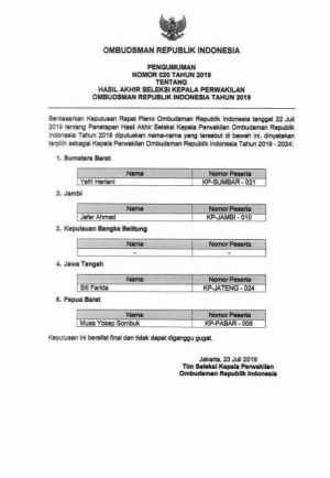 Jafar Ahmad Pimpin Ombudsman Perwakilan Jambi