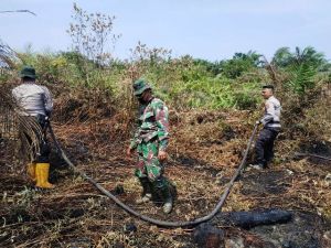Tim Gabungan Lakukan Pemadaman Kebakaran Lahan di Kumpeh Ulu Jambi