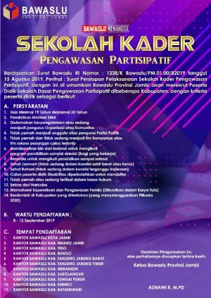 Persiapan Pilkada Serentak 2020, Bawaslu Buat Diklat Sekolah Kader Pengawasan Pemilu