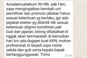 Pesan Screenshot KPK Ingatkan Pemprov Jambi Soal Perombakan Pejabat Tersebar 