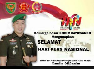 Keluarga Besar Kodim 0420/Sarko Ucapkan Selamat Hari  Pers Nasional