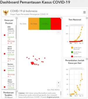 Hingga 20 Maret 2020, Total 369 Positif Covid-19, 17 Sembuh, dan 32 Meninggal