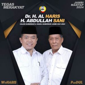 Kompak Putih-Putih, Poster Haris-Sani Menyebar Siap Berpasangan di Pilgub Jambi