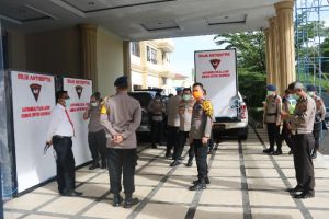 Basmi Penyebaran Corona, Polda Siapkan 7 Bilik Antiseptik yang akan Diletak Diperbatasan Jambi