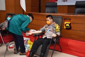 Polda Jambi Gandeng PMI Gelar Donor Darah Cukupi Ketersedian di Tengah Wabah Corona
