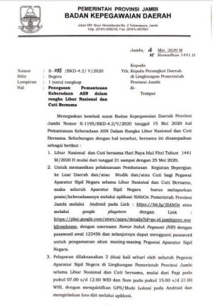 Pemprov Jambi Kembali Tegaskan Keberadaan ASN Selama Cuti Lebaran, Ini Aturannya