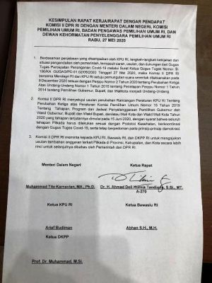 BREAKING NEWS: Pilkada Digelar 9 Desember, Tahapan Dimulai 15 Juni Dengan  Protokol Covid-19