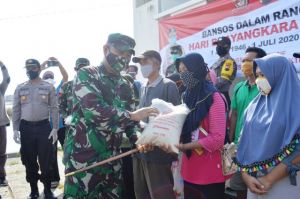 Jelang Hari Bhayangkara Ke-74,Polres Demak Gandeng Kodim 0716/Demak Gelar Bansos di Desa Purworejo