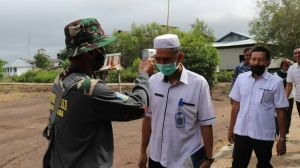 Hadang Virus Corona, Satgas TMMD 108 Kodim 0419 Tanjab 