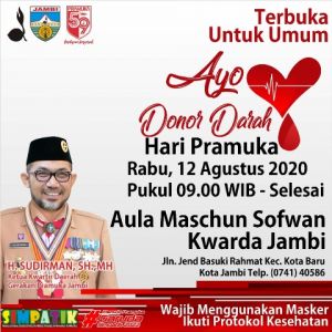 Peringati Hari Pramuka, Kwarda Jambi Besok Lakukan Donor Darah