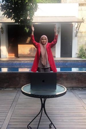 Sekolah Cakada PDIP, Begini  Momen Ratu Ikuti Senam Virtual