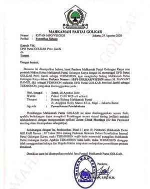 Nawawi Adukan Golkar Provinsi Jambi ke Mahkamah Partai, Endria: Kami Siap Klarifikasi