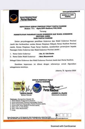 Pilgub Jambi, NasDem Akhirnya Dukung CE - Ratu