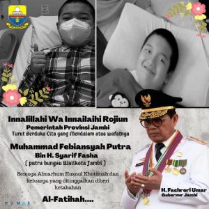 Gubernur Jambi Sampaikan Duka Cita Wafatnya Ananda Bian Putra Walikota: Semoga Husnul Khatimah
