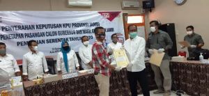 Syarat Terpenuhi, Tiga Paslon di Pilgub Jambi Ditetapkan, Besok Pencabutan Nomor Urut