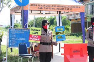 Tim Pelangi Polres Tanjabbar Ajak Warga Patuhi Protokol Kesehatan