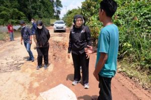 Melintas di Jalan Provinsi yang Rusak di Desa Pematang Bedaro, Ini Respon Ratu