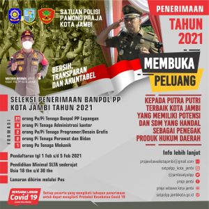 Satpol PP Kota Jambi Buka Seleksi Tenaga Bantuan, Berikut Formasinya