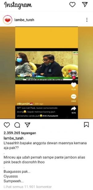 Statemen Bakri Soal NTT Memicu Kontroversi, Masuk Akun Lambe Turah