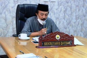 Sekda Jangning Ikut Vidcon Penanggulangan Karhutla