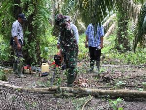 Letda Inf Heri Turun Gunakan Chainshaw Potong Pohon Untuk Galar Jalan