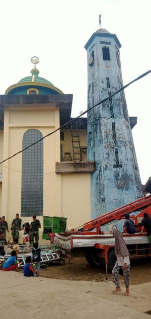 Program TMMD, Menara Masjid Baitul Muttaqin Bakal Dicat