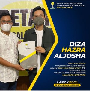 Daftar Jadi Calon Ketua HIPMI Provinsi Jambi, Diza Hazrin Siap Bertarung di Musda