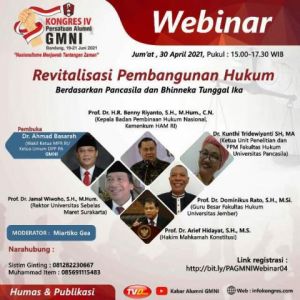 PA GMNI Jambi Apresiasi Webinar Revitalisasi Pembangunan Hukum 