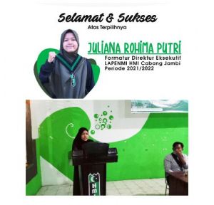  Juliana Rohima Putri nahkodai Pimpin Lembaga Pendidikan Mahasiswa Islam  HMI Cabang Jambi 