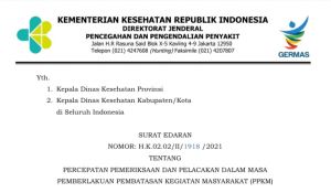 Kemenkes Terbitkan Edaran Percepatan Testing dan Tracing di Daerah PPKM