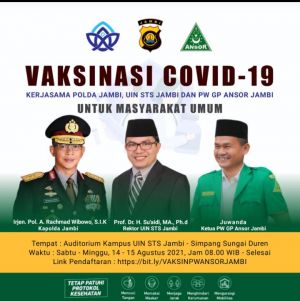 UIN Jambi Akan Laksanakan Vaksinasi Covid-19 Tahap II