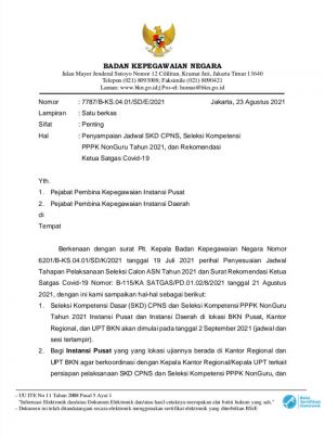 Wajib Diketahui Para Pendaftar CPNS dan PPPK, Tes SKD Wajib Bawa Surat Hasil Swab